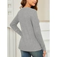 thumbnail image 5 of Fancyglim Sweaters for Women Long Sleeve Crew Neck Shirts Casual Loose Fall Tunic Tops Pullover Light Gray S, 5 of 8