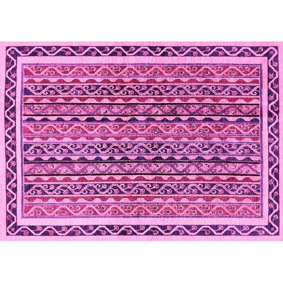 Ahgly Company Indoor Rectangle Abstract Pink Modern Area Rugs, 4' x 6'