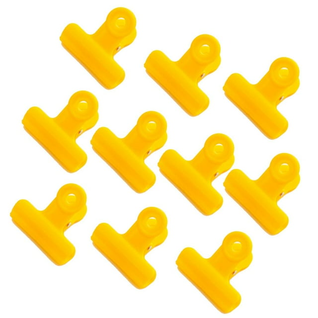 Clips de plástico para carpetas , paquete de 10 clips de papel con grande de 1,9 pulgadas para Amarillo Sharpla Clips de
