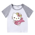 thumbnail image 5 of Traje deportivo informal de Hello Kitty, novedad de verano, pantalones calientes de dibujos animados para niñas, traje superior cómodo de algodón de dos piezas de manga corta para bebé, 5 of 5