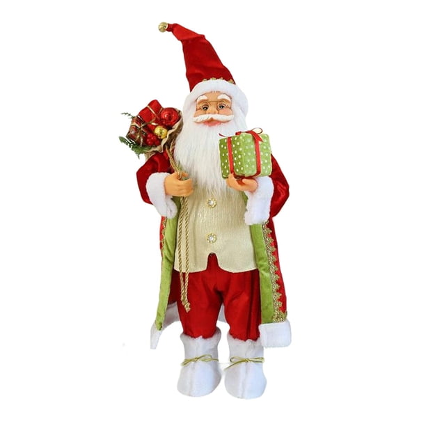 Muñeca navideña, figura de Papá Noel de pie, muñeca coleccionable decorativa clásica 45cm