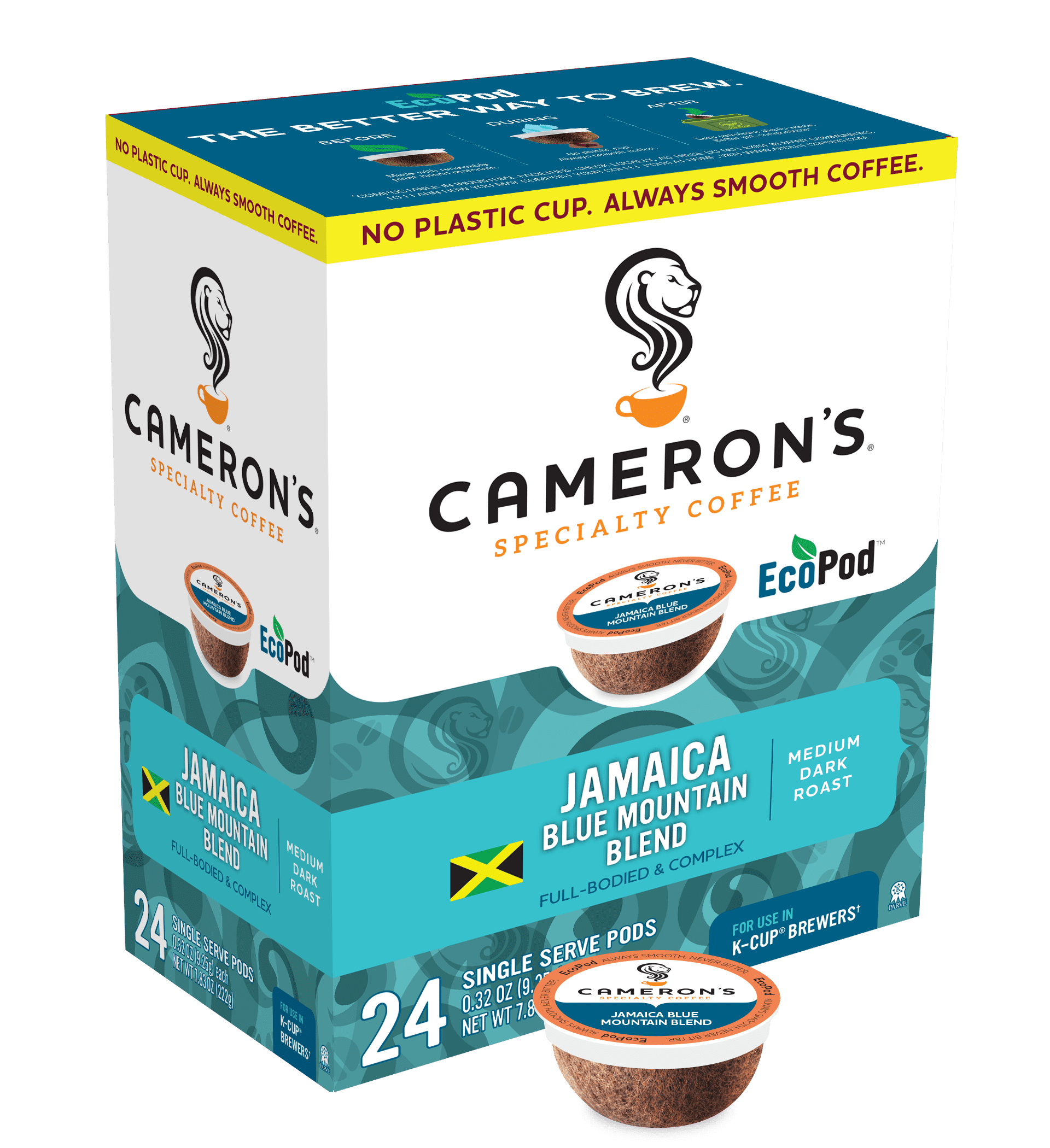 Cameron's Coffee Single Serve Pods, Jamaica Blue Mountain Blend, 24 Count