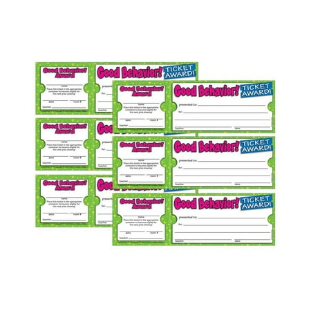 Scholastic Teaching Solutions Ticket Awards Good Behavior, 100 Per Pack, 6 Packs