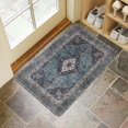 thumbnail image 4 of Bohemian Blue Patterned Carpet Door Mat Welcome Door Mat for Front Door, Home Entrance, Yard, Floor, Patio, Non Slip Spring Summer Welcome Mat Indoor Outdoor Doormat 30"*17", 4 of 6