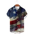 thumbnail image 2 of 1776 American Flag Hawaiian Shirt for Men Summer USA Star Striped Button Down Shirts Independence Day Tops Relaxed Fit T-Shirts Short Sleeve Patriotic Memorial Day Tees, 2 of 4