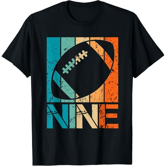 9th Football Birthday 9 Year Old 9yr Boys Birthday Football T-Shirt