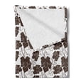 thumbnail image 2 of Leaves Soft Flannel Fleece Blanket, Continuous Symmetric and Detailed Leaves with Curly Leafstalk Patterns Graphic, Cozy Plush for Indoor and Outdoor Use, 50" x 60", Brown and White, by Ambesonne, 2 of 5