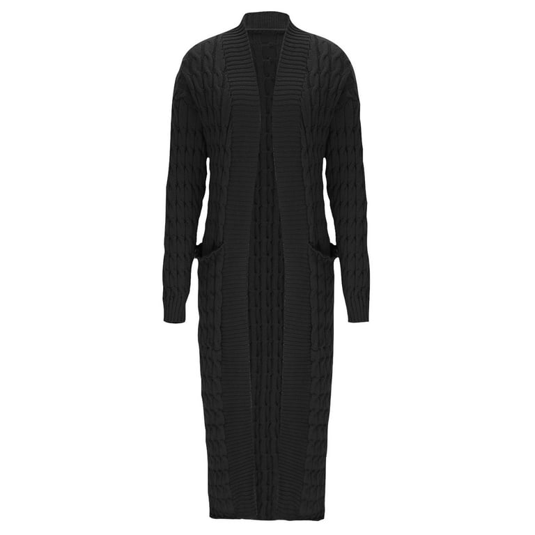 Maglioni Lunghi per Le Donne Cardigan Aperto Davanti Manica