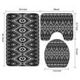 thumbnail image 3 of Black Geometric Striped Pattern Bathroom Rugs Sets 3 Piece,Toilet Cover Set,Absorbent Non Slip Bathroom Mats Sets with U-Shaped Contour Rug Toilet Rug Set, 3 of 5