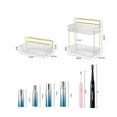 thumbnail image 2 of WLHONG Makeup Organizer for Vanity,2-Tier Bathroom Organizer Countertop with Makeup Brush Holder,Acrylic Bathroom Organizer for Makeup Cosmetics,Lotions,Perfumes-Amber Gold, 2 of 6