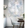 thumbnail image 4 of Blue Beige Floral Sheer Curtains 63 Inch Length 2 Panels Set, Vintage Smear Abstract Art Voile Window Treatment Rod Pocket Curtains Sheers Drapes for Bedroom/Living Room/Kitchen 52x"63"x2, 4 of 7