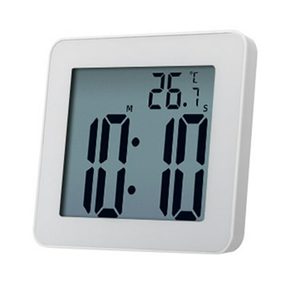 Digital Bathroom Clocks Simple LCD Electronic Alarm Clock Waterproof