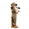 thumbnail image 5 of Miaeowve Toddler Kids Wild One Birthday Outfit One Piece Zookeeper Jumpsuit Button Down Coveralls Khaki 3T, 5 of 7