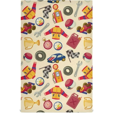 

Unique F1 Racing Pattern Kitchen Dish Towels Set of 1 Car Trophy Flag Washable Tea Towels Dishcloths Lint-Free 18x28 Inch Fast Drying for Kitchen Restaurant Bar Clean