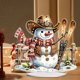 thumbnail image 4 of Decoraciones Escritorio 5D DIY Diamante Arte Mesa Kit Adornos Acrílico Navidad Invierno Muñeco Nieve para La Oficina en El, 4 of 9