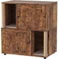 thumbnail image 1 of Multi-Functional Cat Litter Box Enclosure,Double Layer Litter Cabinet with 2 Litter Mat and Sisal Scratching Post,Hidden Cat Washroom,Dog Proof, End Table for Indoor Cats, 1 of 7