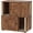 Dressers | Brown Slotted Door, variant on Double Cat Litter Box Enclosure Furniture with 2 Scratching Posts & Mats, 2-in-1 Hidden Cabinet for 2 Cats, Large Dual Litter Box Cabinet Odor Control with Storage Grey