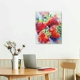 thumbnail image 3 of Nawypu  Framed Canvas Print Wall Art Watercolor Splash Strawberry Trio Fruit Food Illustrations Realism Rustic Nature Relax/Calm Multicolor Neon for Living Room, Bedroom, Office Black, 3 of 5