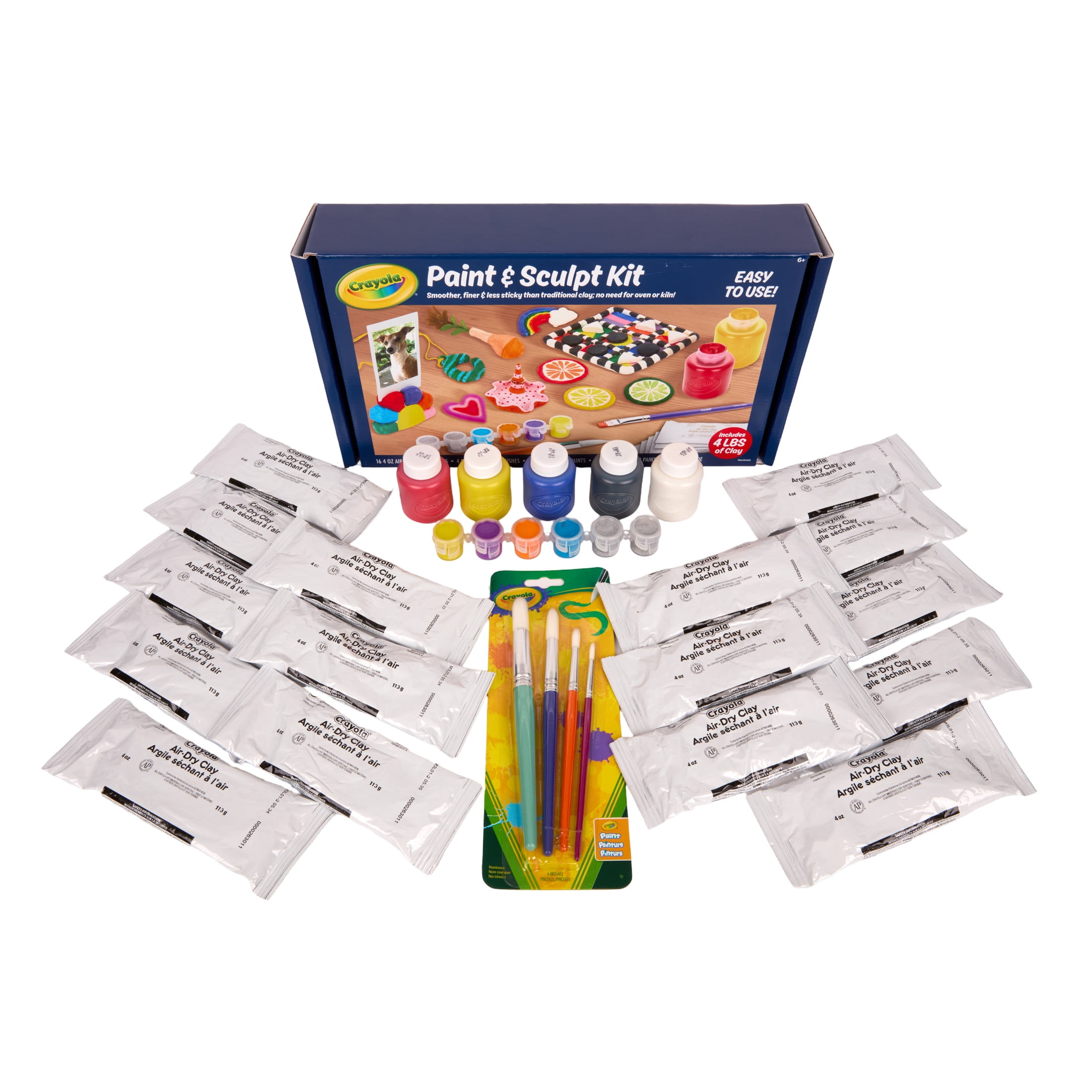 Crayola Paint and Sculpt, 32ct, Air Dry Clay and Washable Kids Paint, Arts and Crafts Kit, DIY Clay Activity Set, Gifts, Ages 5+