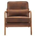 thumbnail image 5 of Tcbosik Lounge Chair, Solid Wood Frame Accent Chair with Lumbar Pillow, Modern Armchair in Brown, Bronzing Cloth, 25.6"L x 32.3"W x 29.5"H, 5 of 9