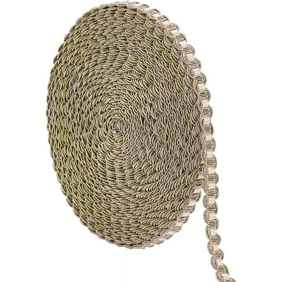 PH 13 Yards Gimp Braid Trim 12mm Wave Pattern Polyester Ribbon Polyester Woven Fabric Trim Decorative Lace Trim for Curtain Costume Slipcover Upholstery Sewing Home Decor Olive Drab Olive Drab