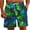 Green Blue, variant on Aueoeo Men's Workout Shorts, Men's Summer Swim Trunks Quick Dry Surf Boardshorts Bathing Suit Shorts Print Beach Pants with Drawstring
