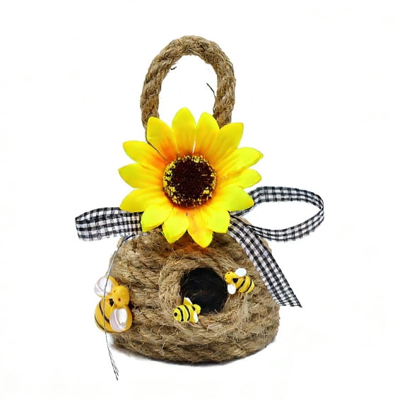 Wozhuo Honeycomb Wall Decor Natural Wool Bee Themed Home Decor Kitchen Sunflower