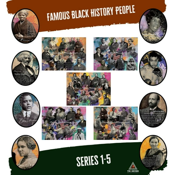 Famous Black History People Poster Series 1-5 (Bundle)