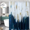 thumbnail image 1 of Cortina de Ducha Ombre Azul Abstracta Dznils, Diseño Moderno con 12 Ganchos, 72" x 78", 1 of 9