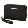 thumbnail image 3 of Rampage Quilted Midi Double Zip Around Wallet Clutch, Black (Women's), 3 of 6