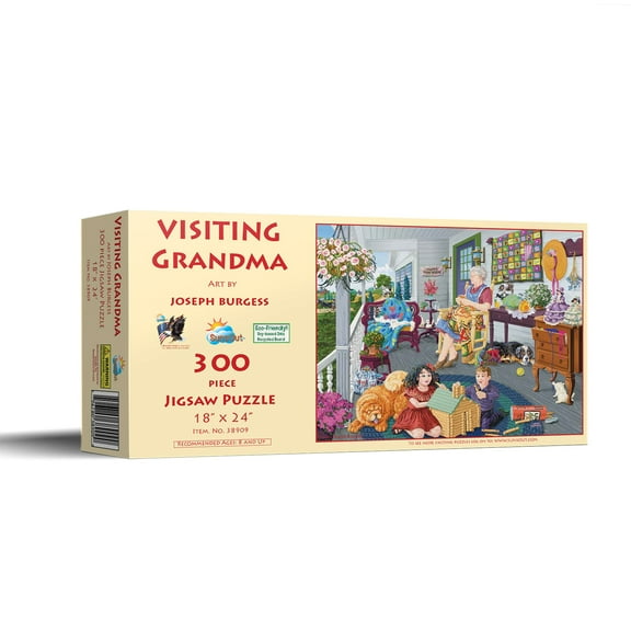 SUNSOUT INC - Visiting Grandma - 300 pc Jigsaw Puzzle by Artist: Joseph Burgess - Finished Size 18" x 24" Mother's Day - MPN# 38909