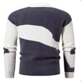 thumbnail image 3 of YLSDY Men's Crewneck Sweater Men's Mock Neck Sweater Color Block Casual Knitted Bottom Top Men's Crewneck Sweater Gray L, 3 of 3