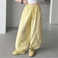 thumbnail image 4 of SJLDQY Girls Wide Leg Pants High Waisted Baggy Pants for Girls Casual Elastic Drawstring Waist Joggers, 4 of 8