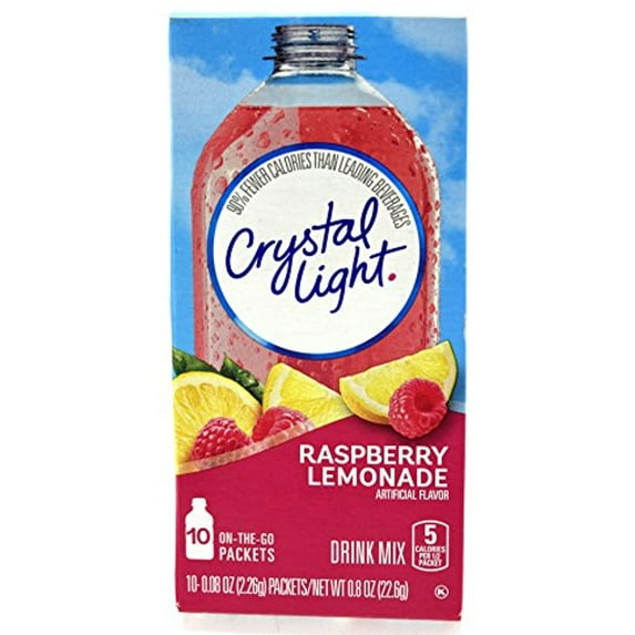 Crystal Light On The Go Raspberry Lemonade Drink Mix, 10-Packet Box (Pack Of 7)