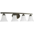 thumbnail image 2 of Adorn Collection Four-Light Antique Bronze Etched Glass Traditional Bath Vanity Light, 2 of 5