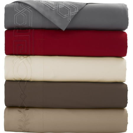 Mainstays Embroidered Microfiber Sheet Set