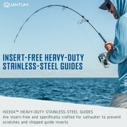 Quantum Strive Spinning Reel and Fishing Rod Combo, 10-Foot, 2-Piece, Heavy Power, Moderate-Fast Action Rod, Graphite Composite Blank, Size 8000 Reel, 4+1 Bearings, 4.7:1 Gear Ratio, Silver/Blue