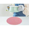 thumbnail image 4 of REGALWOVEN Rustic Placemats Set of 6 Round Placemats for Dining Table Decor Indoor Outdoor Kitchen Table Mat Wipe Clean Pink 15*15in, 4 of 6