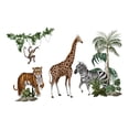 thumbnail image 4 of Pegatinas de pared de animales de la selva, decoración de pared, papel tapiz de PVC moderno para fiestas, mural extraíble para oficina, baño y puerta 90x30cm con cebra, 4 of 9