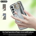thumbnail image 2 of Allytechgroup Galaxy S22 Plus Case with Keychain, Luxury Girly PU Leather Back Cover Bracket Stand Shockproof Bumper Drop Proof Phone Case Cover for Samsung Galaxy S22 Plus, Silver, 2 of 8