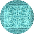 thumbnail image 1 of Ahgly Company Indoor Round Persian Light Blue Traditional Area Rugs, 7' Round, 1 of 4