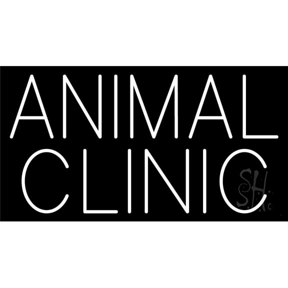 Animal Clinic Block LED Neon Sign 20" Tall x 37" Wide - inches Black Square Cut Acrylic Backing, with Dimmer - Premium built indoor Sign for Club, Home décor, Event, Workshop, Storefront.