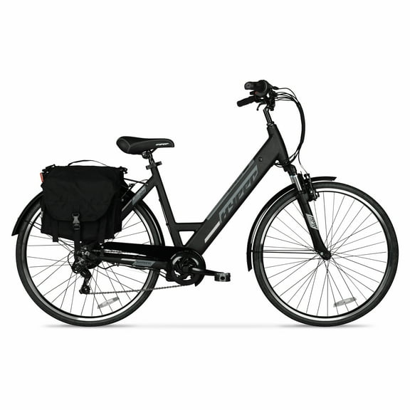Hyper Bicycles E-Ride 700C 36V Electric Commuter E-Bike for Adults, Pedal-Assist, 250W Motor, Black