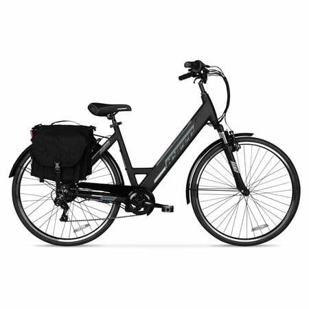 Hyper Bicycles 36V 700C Electric Commuter E-Bike, Adult Ages 13+, Pedal-Assist, 250W Motor, Black
