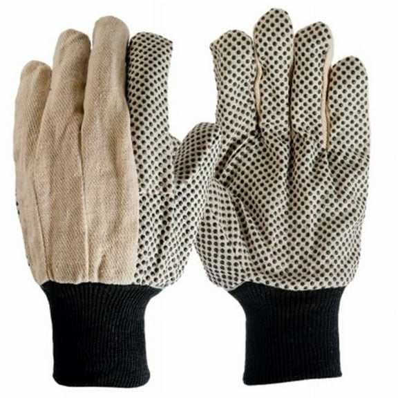 True Grip 91633-09 Cotton Canvas Gloves, Dotted, Men's L, 3-Pk. - Quantity 1