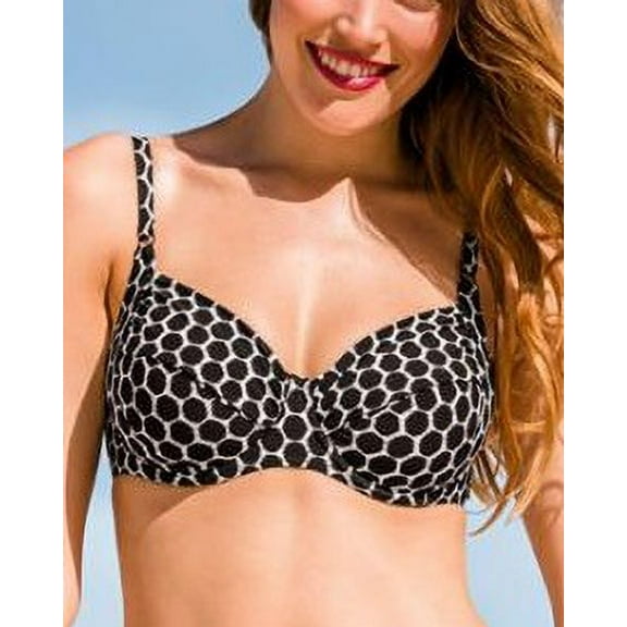 ANITA Black White Twiggy Bikini Swim Top , US 8C, UK 32C, NWOT