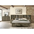 thumbnail image 4 of Loiret Light Grey Finish Wood Storage Platform King Wall Bed with Dresser, Mirror, Chest, 4 of 14