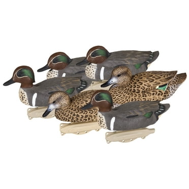 Flambeau Outdoors, 8015SUV Green Wing Teal, 10.5 inch, Waterfowl Decoy, 6 Pack, 4.4 Pounds