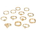 thumbnail image 1 of Juego de 13 piezas de anillos para mujer, anillos dorados bohemios, 1 of 7