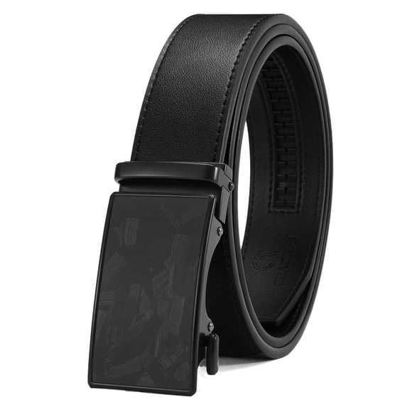 Cinturón Masculino CHAOREN con Hebilla de Ráqueta de Cuero Negro de 3,5 cm de ancho